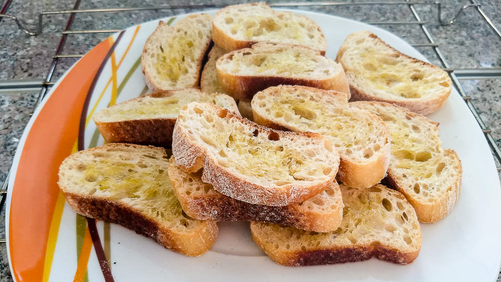 Brot mit Olivenöl im Backofen